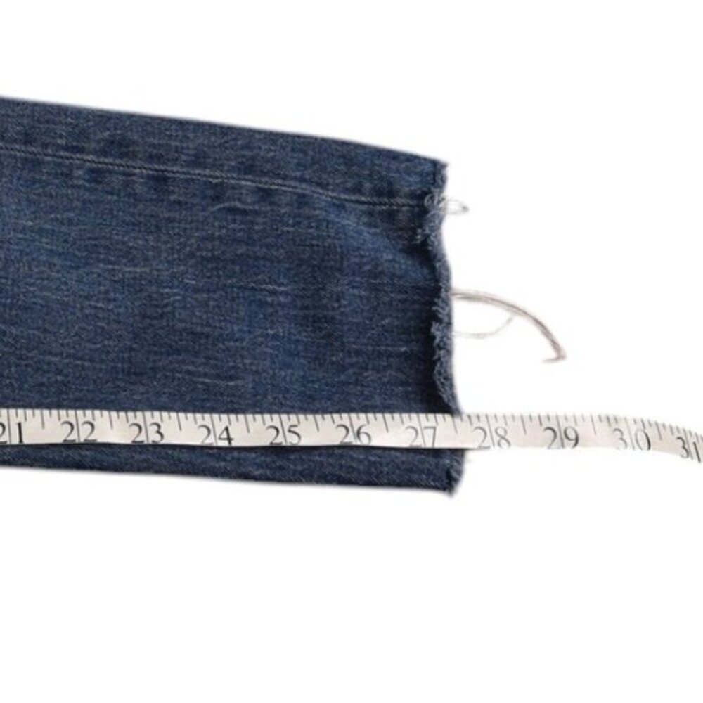 Levi’s White Oak Cone Denim Wedgie Jeans Dark Blue Raw Hem Size 29 - Picture 12 of 12